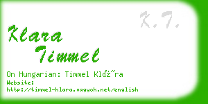 klara timmel business card